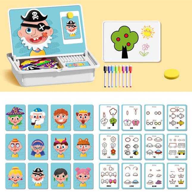 Magnetic Puzzle Dress-Up Game Children's Double-Sided Educational Toy Portable Preschool Learning Toy