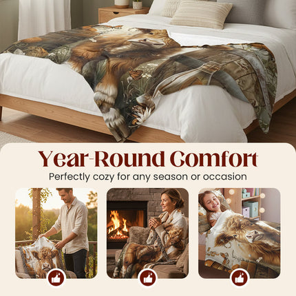 Highland Cow Fleece Blanket | Soft, Cute & Cozy All Season