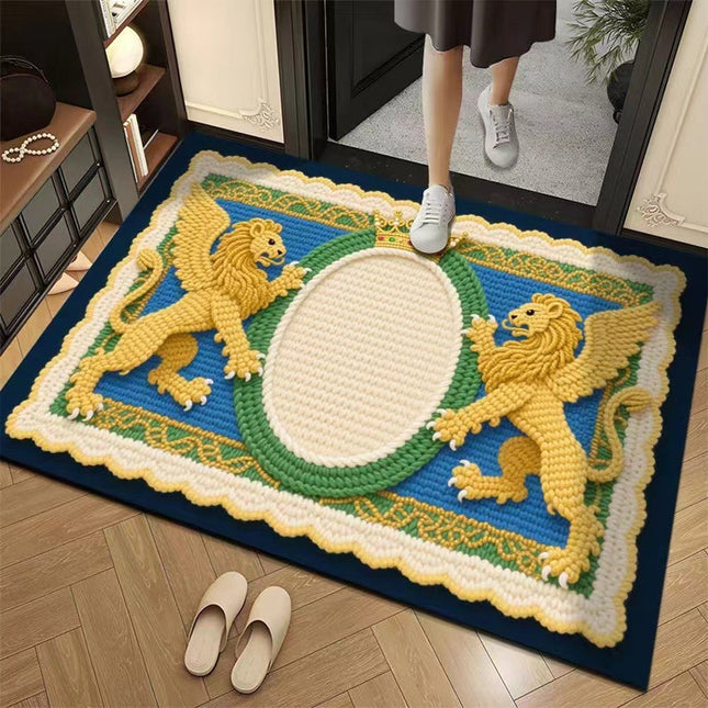 3D Floral Yarn Anti-Slip Absorbent Floor Mat – Stylish, Soft & Safe